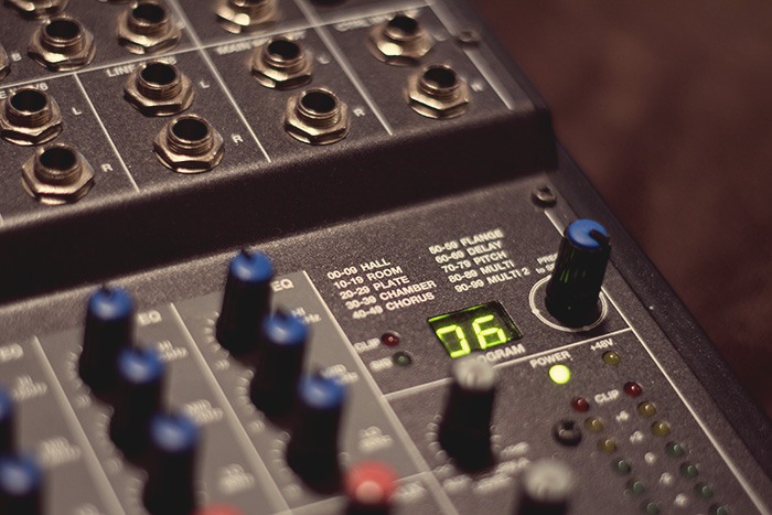 Réglages d'effets d'une table de mixage