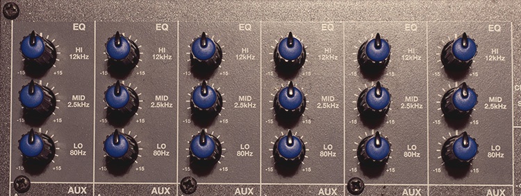 Egaliseurs d'une table de mixage