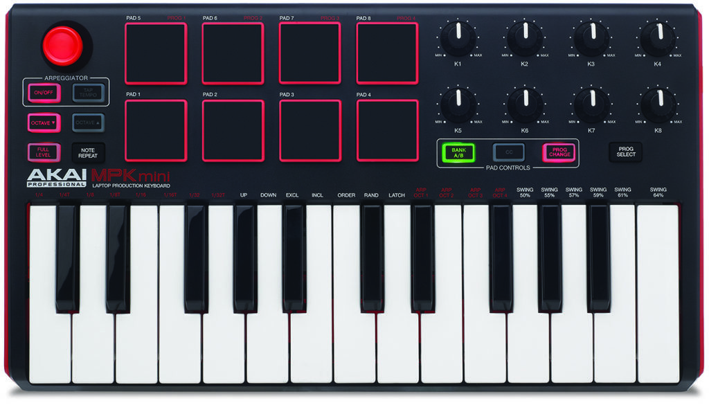 Le clavier MIDI MPK mini Mk2 d'Akai