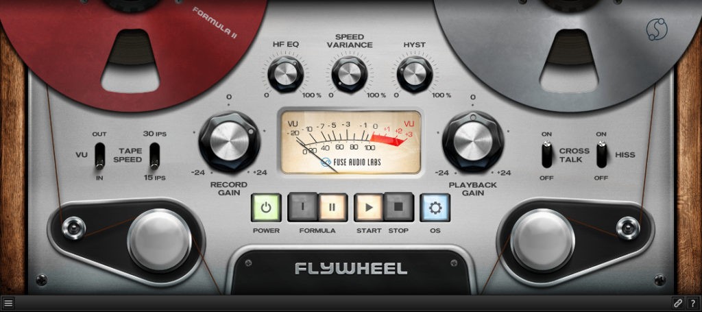 L'interface du plugin Flywheel de Fuse Audio Labs