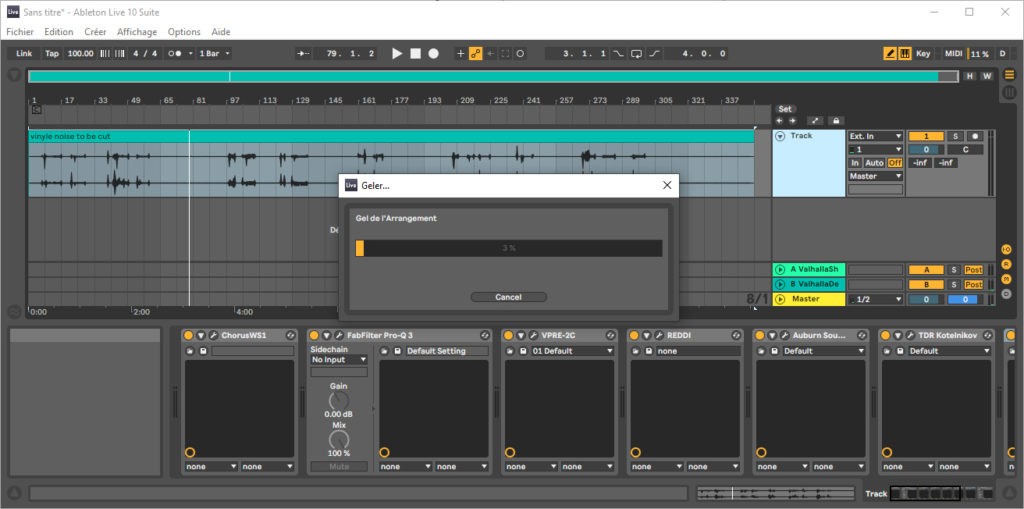 Gel ou Freeze d'une piste audio