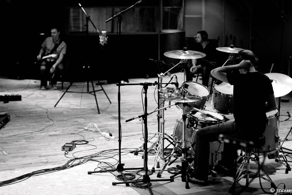 Une batterie en studio